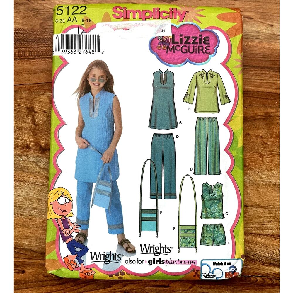 Vintage Y2K Simplicity 5122 Sewing Pattern Sz XXS-XS Lizzie McGuire Set COMPLETE